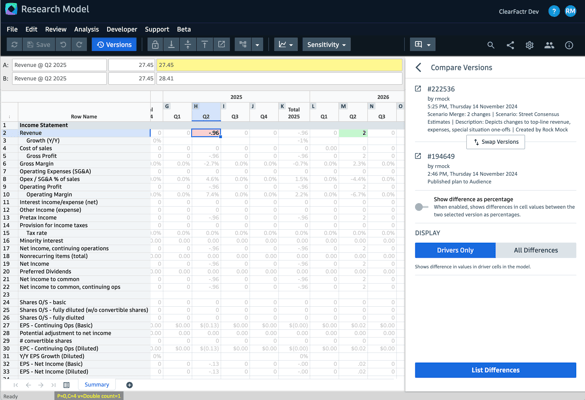 ClearFactr-VersionsCompare-Drivers
